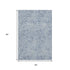 5' X 8' Denim Blue And Ivory Abstract Washable Area Rug With UV Protection