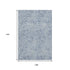 9' X 12' Denim Blue And Ivory Abstract Washable Area Rug With UV Protection