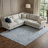 9' X 12' Denim Blue And Ivory Abstract Washable Area Rug With UV Protection