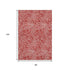 8' X 10' Red And Ivory Abstract Washable Area Rug With UV Protection