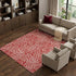 8' X 10' Red And Ivory Abstract Washable Area Rug With UV Protection