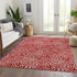 8' X 10' Red And Ivory Abstract Washable Area Rug With UV Protection