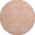 8' Salmon And Ivory Abstract Washable Round Rug With UV Protection
