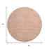8' Salmon And Ivory Abstract Washable Round Rug With UV Protection