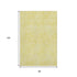 8' X 10' Yellow And Ivory Abstract Washable Area Rug With UV Protection