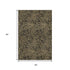5' X 8' Black And Gold Abstract Washable Area Rug With UV Protection