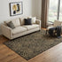 5' X 8' Black And Gold Abstract Washable Area Rug With UV Protection