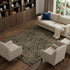 9' X 12' Black And Gold Abstract Washable Area Rug With UV Protection