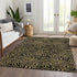 9' X 12' Black And Gold Abstract Washable Area Rug With UV Protection