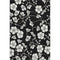 5' X 8' Black And Ivory Floral Washable Area Rug With UV Protection