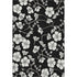 5' X 8' Black And Ivory Floral Washable Area Rug With UV Protection