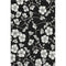 8' X 10' Black And Ivory Floral Washable Area Rug With UV Protection