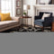 9' X 12' Black And Ivory Floral Washable Area Rug With UV Protection