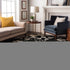 9' X 12' Black And Ivory Floral Washable Area Rug With UV Protection