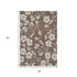 5' X 8' Brown And Beige Floral Washable Area Rug With UV Protection