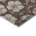 5' X 8' Brown And Beige Floral Washable Area Rug With UV Protection