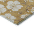 5' X 8' Gold And Ivory Floral Washable Area Rug With UV Protection