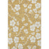 8' X 10' Gold And Ivory Floral Washable Area Rug With UV Protection