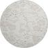 8' Ivory And Beige Floral Washable Round Rug With UV Protection