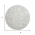 8' Ivory And Beige Floral Washable Round Rug With UV Protection