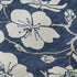 8' Navy Blue And Ivory Floral Washable Round Rug With UV Protection