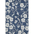 9' X 12' Navy Blue And Ivory Floral Washable Area Rug With UV Protection