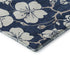 9' X 12' Navy Blue And Ivory Floral Washable Area Rug With UV Protection