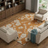8' X 10' Rust And Beige Floral Washable Area Rug With UV Protection