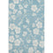 5' X 8' Sky Blue And Ivory Floral Washable Area Rug With UV Protection