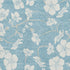 5' X 8' Sky Blue And Ivory Floral Washable Area Rug With UV Protection