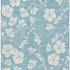 5' X 8' Sky Blue And Ivory Floral Washable Area Rug With UV Protection