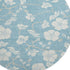 8' Sky Blue And Ivory Floral Washable Round Rug With UV Protection