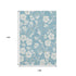 9' X 12' Sky Blue And Ivory Floral Washable Area Rug With UV Protection