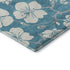 9' X 12' Turquoise And Ivory Floral Washable Area Rug With UV Protection