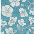 9' X 12' Turquoise And Ivory Floral Washable Area Rug With UV Protection