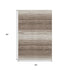 5' X 8' Brown And Ivory Striped Washable Area Rug With UV Protection