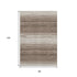 8' X 10' Brown And Ivory Striped Washable Area Rug With UV Protection