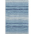 5' X 8' Blue And Ivory Striped Washable Area Rug With UV Protection
