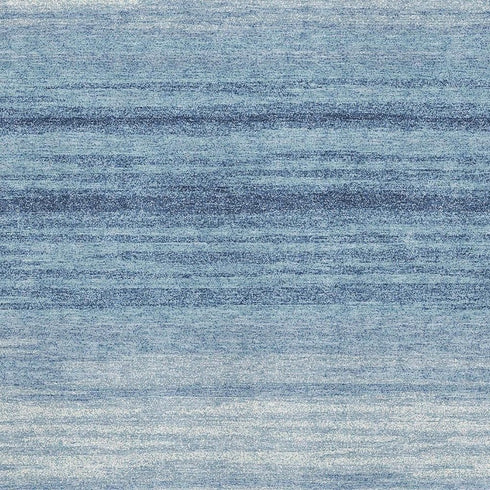 5' X 8' Blue And Ivory Striped Washable Area Rug With UV Protection