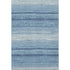 8' X 10' Blue And Ivory Striped Washable Area Rug With UV Protection