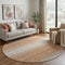 8' Copper And Beige Striped Washable Round Rug With UV Protection
