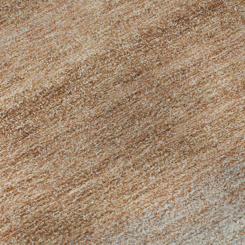 8' Copper And Beige Striped Washable Round Rug With UV Protection