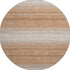 8' Copper And Beige Striped Washable Round Rug With UV Protection