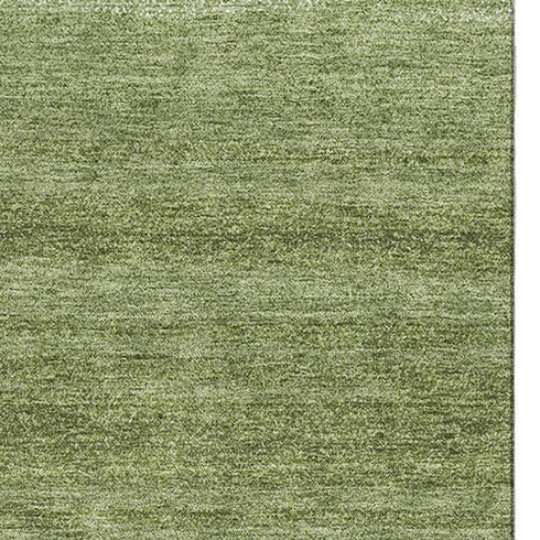 5' X 8' Green And Ivory Striped Washable Area Rug With UV Protection