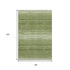 8' X 10' Green And Ivory Striped Washable Area Rug With UV Protection