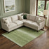 8' X 10' Green And Ivory Striped Washable Area Rug With UV Protection