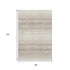8' X 10' Ivory And Beige Striped Washable Area Rug With UV Protection