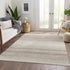 8' X 10' Ivory And Beige Striped Washable Area Rug With UV Protection