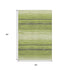 5' X 8' Lime Green Gray And Ivory Striped Washable Area Rug With UV Protection