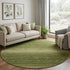 8' Olive Green And Ivory Striped Washable Round Rug With UV Protection